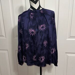 Omika Dark Purple and Pink Floral Blouse